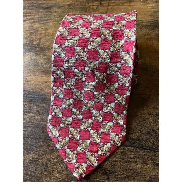 Vintage Valentino Silk Tie in Crimson Made In Italy/ excellent - Picture 1 of 5